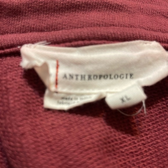 Anthropologie Embroidered & Appliquéd Burgundy Sweatshirt XL - Picture 8 of 8